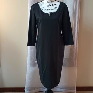 Ralph Lauren Wool Blend Dark Grey Dress, Fully Lined.